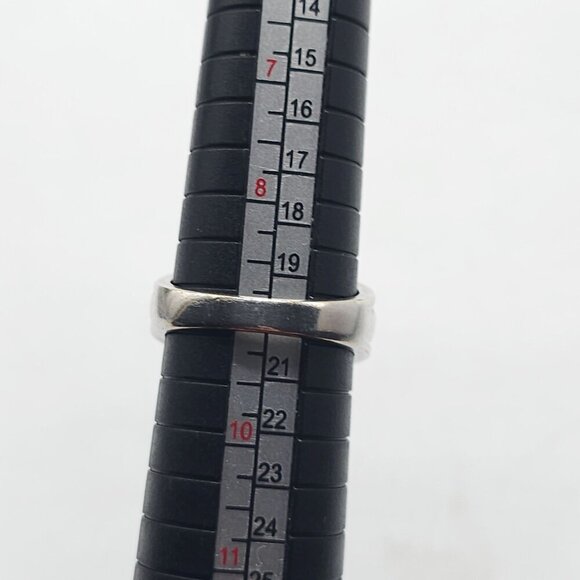 Sterling Silver Ring With Round Amethyst Gemstone Textured Size 9 Vintage - Picture 7 of 8